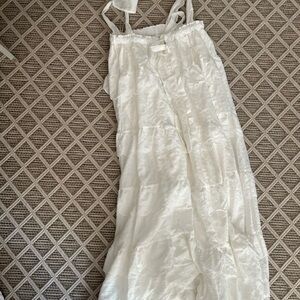 Mable Ruffled White Maxi Dress